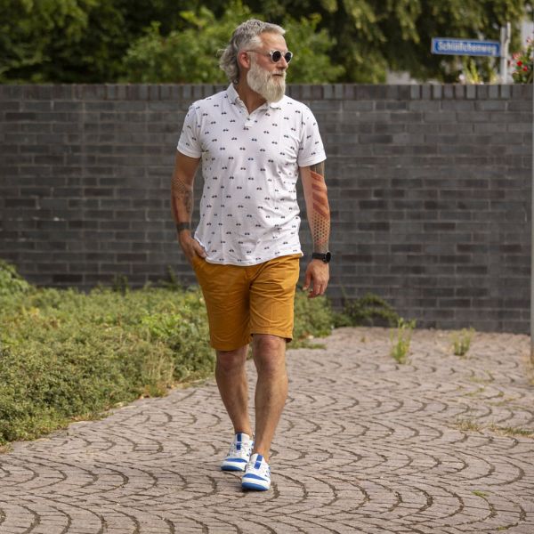 blau weisse Herren BarfuĂschuhe modern