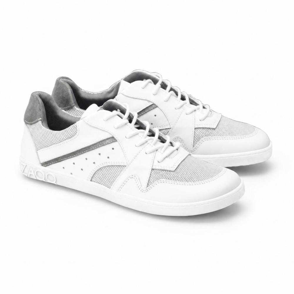 vita sneakers barfotaskor för fritid av läder och mesh